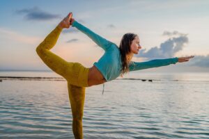 seven mile beach yoga portrait cayman islands photography