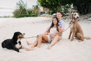 auckland couple photographer dog beach