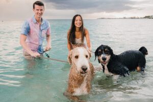 auckland couple photographer dog beach