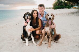 auckland couple photographer dog beach