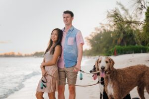 auckland couple photographer dog beach