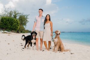 auckland couple photographer dog beach