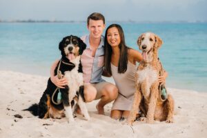 auckland couple photographer dog beach